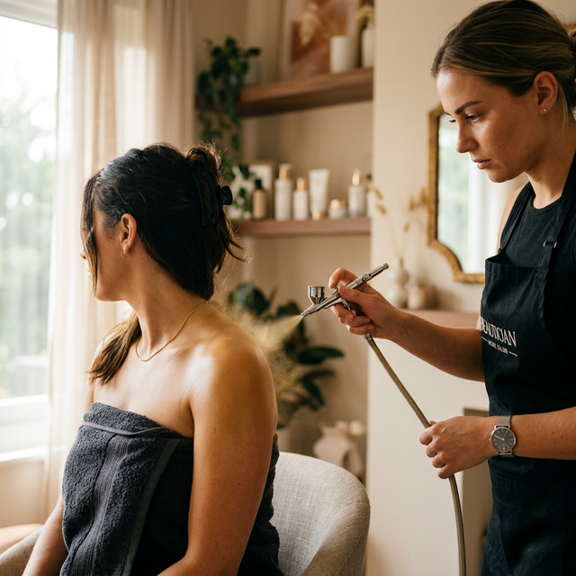 Trattamento spray tan sposa